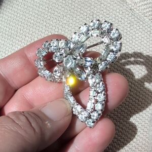 Dazzling Silver Crystal Brooch